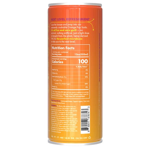 Orange pop nutritional panel