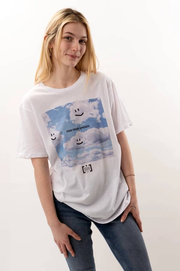 Happy Clouds t-shirt on model