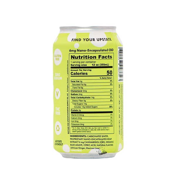 CBD African Ginger & Mexican Lime Soda - Nutrition Facts